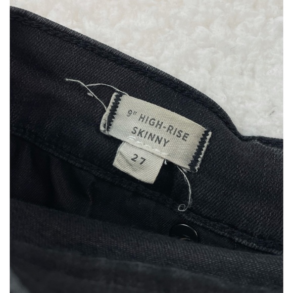 MADEWELL • Black High-Rise Distressed Knee Skinny Jeans - Picture 14 of 16